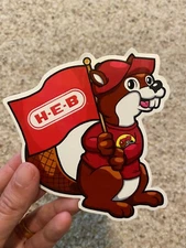 BUC-EE’s Bucees Gas Station - Texas H‑E‑B HEB Flag Vinyl Sticker