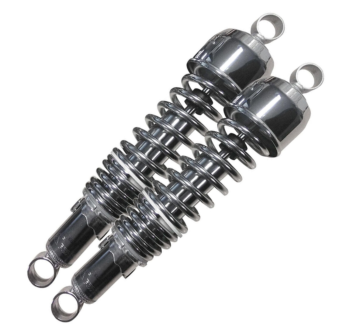 335MM EYE TO EYE FITTING TWIN SHOCKS SHOCK ABSORBERS WITH BUSHES CHROME