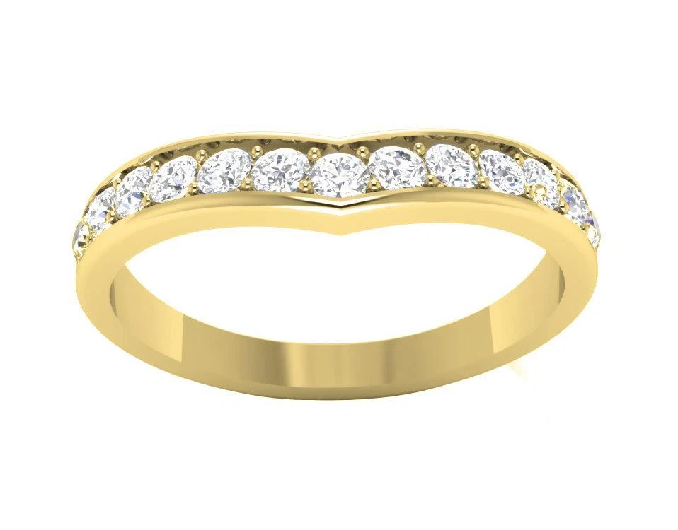 Anillo de boda de compromiso VS1 F 0,50 quilates conjunto de puntas de diamantes naturales de oro blanco de 14 quilates Foto 2 de 4