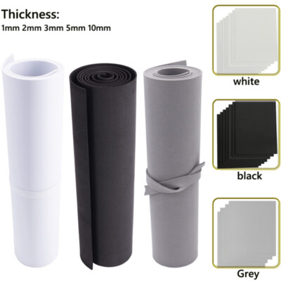 EVA Schaumstoff Platten Handarbeit Zum Selbermachen Handwerk Cosplay Modell 1 ~ 10 mm dick weiß/schwarz/grau