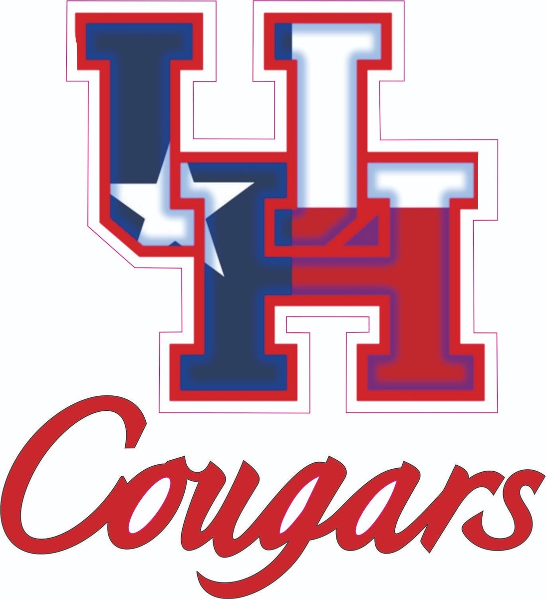 U H COUGARS FLAG INSPIRED FULL SIZE FOOTBALL HELMET DECALS