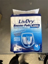 LivDry Incontinence Booster Pads Long Use With Adult Diapers Women Men 16ct