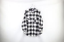 Vtg 90s Dickies Mens Large Heavyweight Double Pocket Flannel Button Shirt Plaid