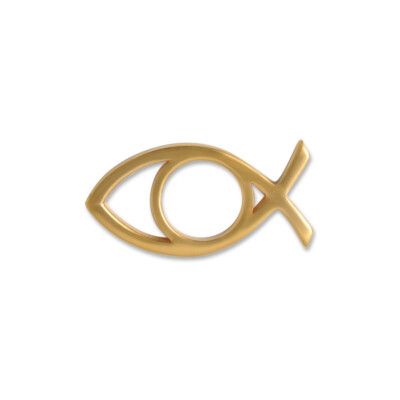 Original RING DING Scheibe ''Fisch''  925 Silber vergoldet ca. 11 x 21 mm