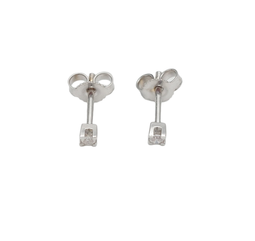 Pendientes de Mujer A Lobo, Punto de Luz Hecho de Oro Blanco 18kt con Diamante - Imagen 5 de 9