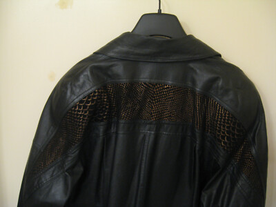 Manteau Long Femme En Cuir Noir Avanti - Taille S - Neuf Sans étiquettes