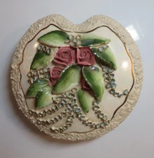 Vintage Covered Candy Dish ~ Rose & Lily of the Valley  ~ Norcrest