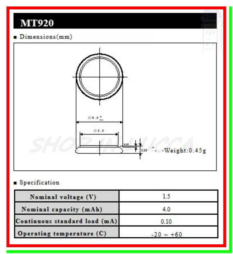 Batteria MT 920 Senza Polableiter Batteria Panasonic MT 920 (GC920) Per Orologi Solari - Tipo Li-Ion, Fabbricata In Indonesia Garmin 1040 Solar - Foto 2