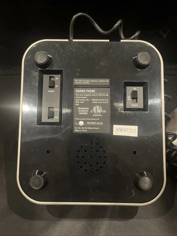 Teléfono POTTERY BARN Gran Teléfono Metal Cepillado Pulsador Etiqueta Original Foto 4 de 4