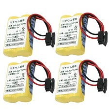 4pcs BR-AGCF2W 6V 2200mAh PLC Fanuc System Battery A98L-0031-0011 w/ Black Plug