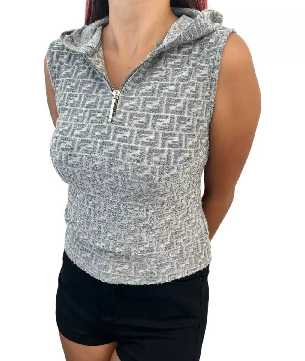 Gray fendi hoodie sales