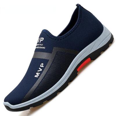 Mens Mesh Casual Shoes Breathable Closed Toe Fashion Canvas Slip on HOT