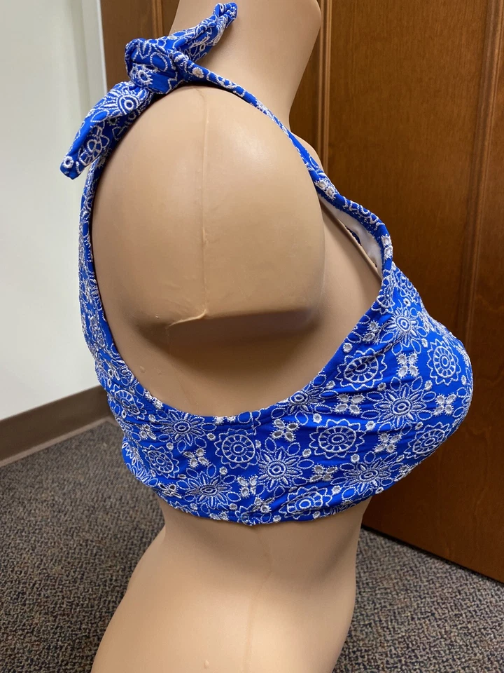 Top de bikini de un hombro MICHAEL Michael Kors - puntada floral, M Foto 3 de 4