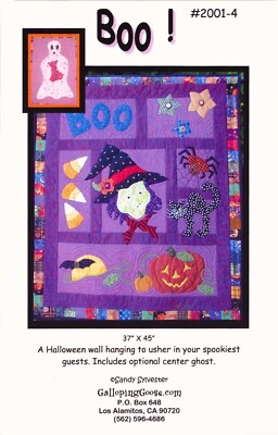Boo! Halloween Wall Hanging ~ 37x45'' Wall hanging Quilt ~ 2001-4 ~Optional Ghost