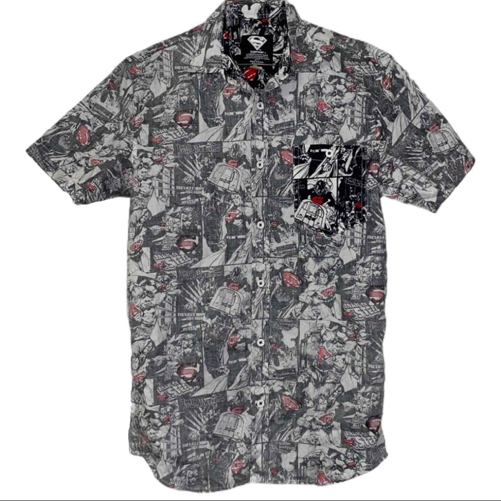 Superman small men’s button down comic print shir… - image 1