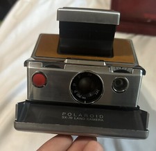 Polaroid SX 70 Land Camera Film Tan Leather Not Tested