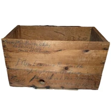 Antique Wooden Shipping Crate Naval Air Station Anacostia 1940s Captain's Office