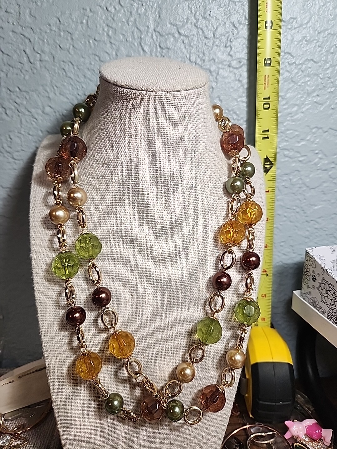 Vintage KJL Kenneth Jay Lane Amber Crystal Bronze… - image 2