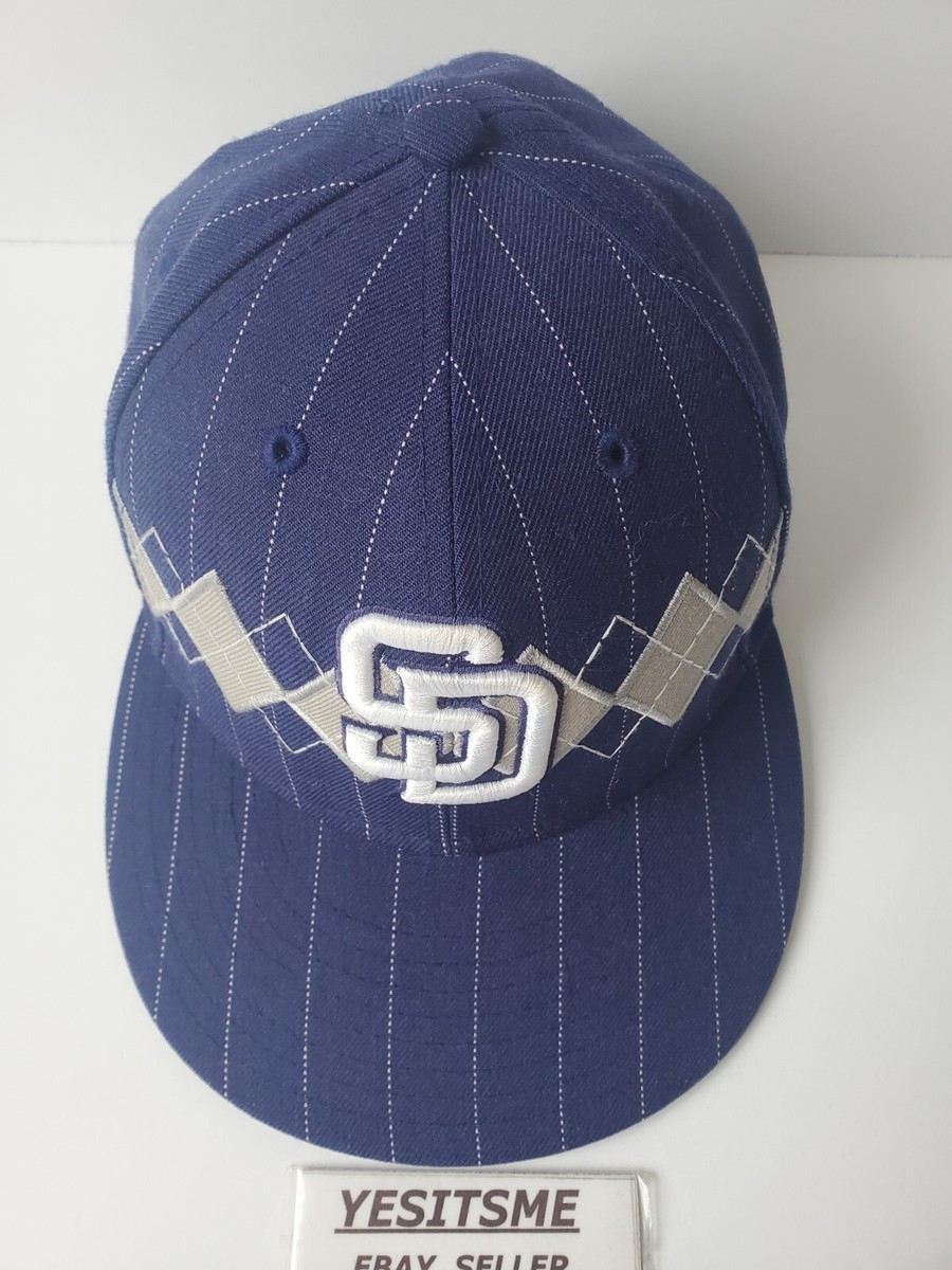 New Era 59Fifty San Diego Padres 7 5/8 fitted hat Argyle Pinstripe