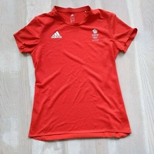 Great Britain Team Training Jersey Olympic games Shirt Red Adidas Woman Size M