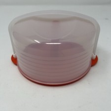 Tupperware Kids Mini Cake Taker Saver Keeper Vintage Toy with Handle Orange Base