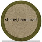Round Reversible 90x90 CM Braided Natural Multi Colour Jute Rug Floor Mat Decor