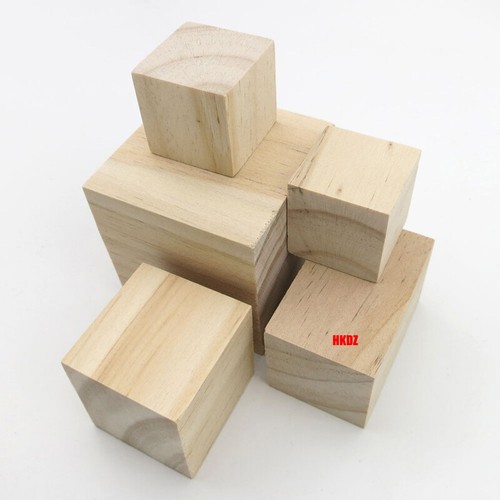 1cm~6cm Pine Wood Cubes Natural Wooden Square Blocks Mini DIY Model Crafts Toys - Picture 2 of 42