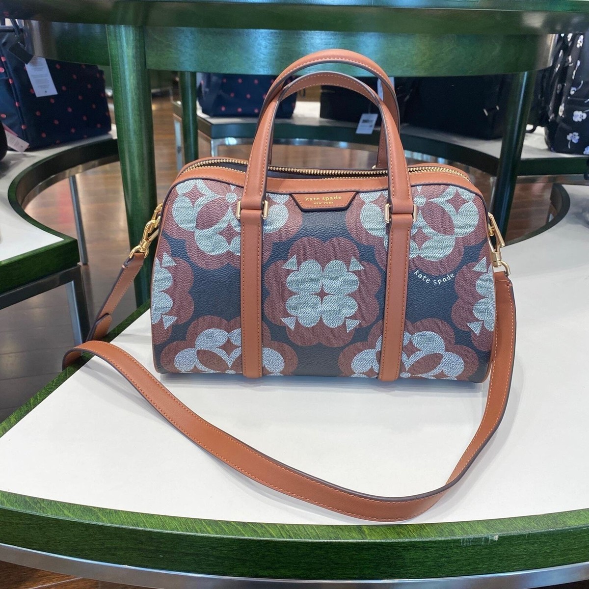 限定 K9786 Kate Spade Flower Monogram Eleanor Medium Satchel Spade Flower Monogram Eleanor Medium Satchel | Kate Spade