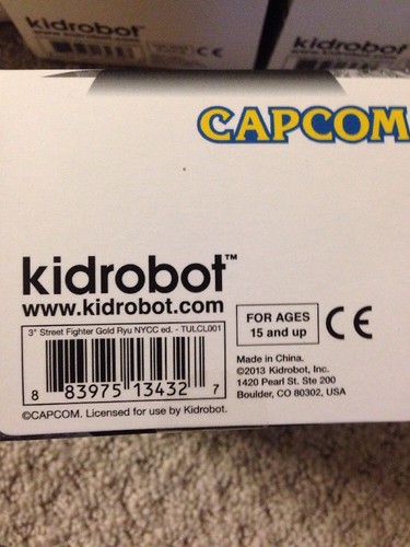 2013 NYCC Kidrobot Exclusive STREET FIGHTER Gold RYU New In Box Chase Golden X 5 - Picture 6 of 6