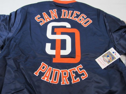 San Diego Padres Mens Mens Mitchell & Ness Heavy Satin Button Snap Jacket $150 - Picture 4 of 12