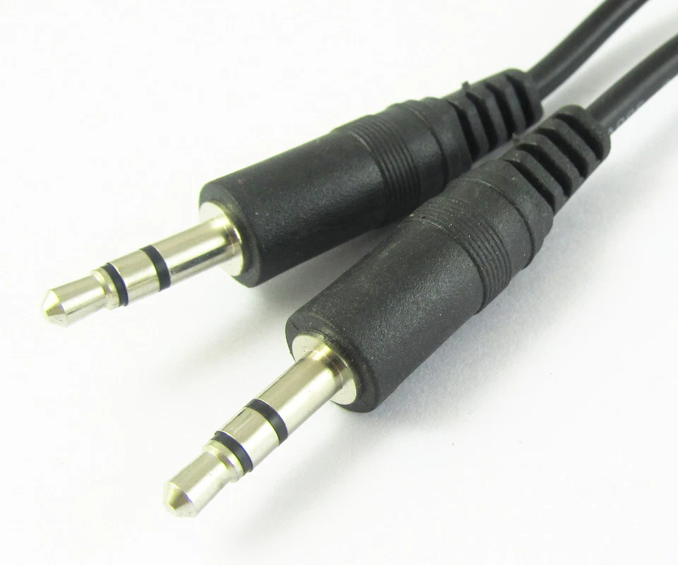 5x 1Ft 30cm 3.5mm Male to Male M/M Stereo Audio Cords Cables Nickel Plated Plugs - Image 3 of 3