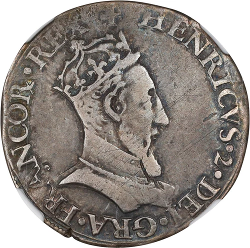 1550-A FRANCE HENRY II SILVER TESTON PARIS MINT NGC VF 30
