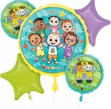CoComelon 5 Piece Anagram Balloon Bouquet Birthday Party Decorations Supplies