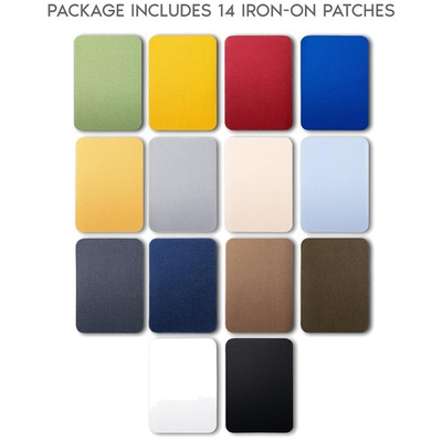 #ad 14 Piece Fabric Iron On Patch Kit Assorted Colors $32.99