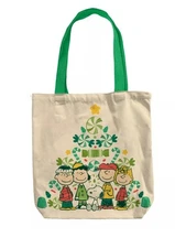 Peanuts Canvas Holiday Tote Bag, Two sided, New