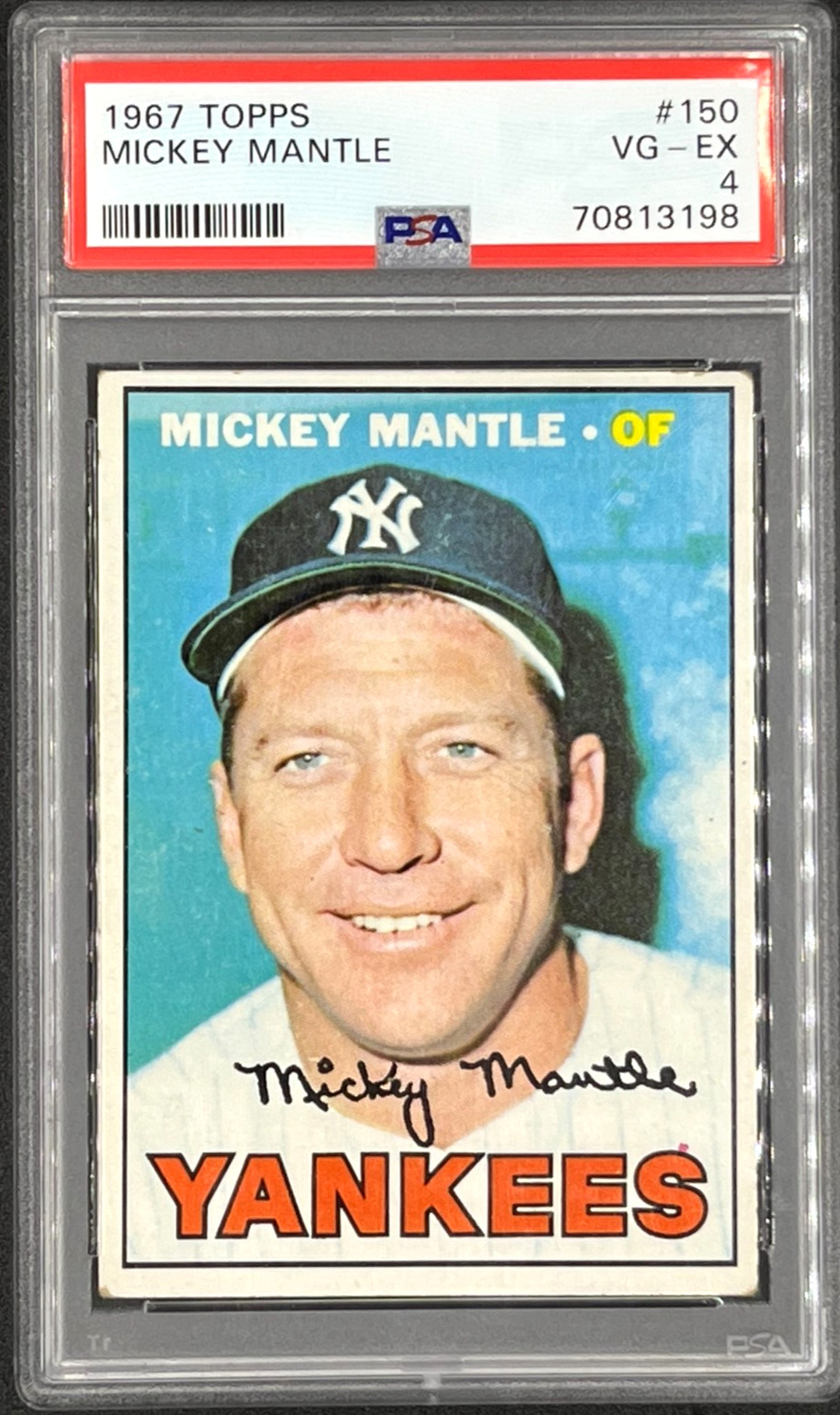 1967 Topps baseball # 150 Mickey Mantle PSA 4