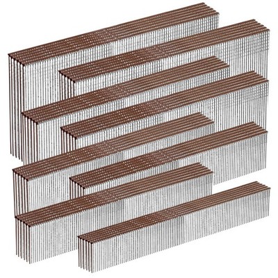 1600 Pack 18 Gauge Galvanized Brad Nails Brown THead 8 Sizes Assorted Kit