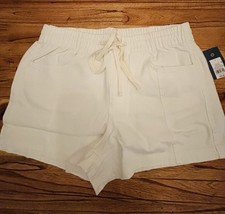 Women  s High-rise Drawstring Denim Beach Shorts Universal Thread Large