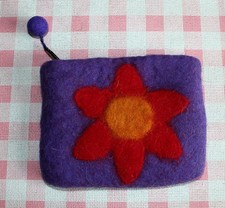 Geldbörse, Federtasche, Kosmetiktasche, aus Filz, Handarbeit