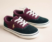 Polo Ralph Lauren Keaton Toddler Kids Color-Blocked Corduroy Sneaker Shoe Sz 10