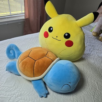 Pokémon Pikachu 14'' and  Squirtle 18'' lot of two Plush Squishmellows