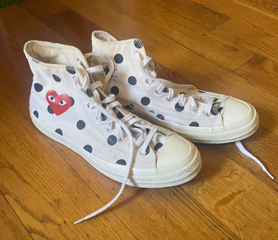Converse x Comme des Garcons High Top White Polka Dot; Size 11; Good Condition