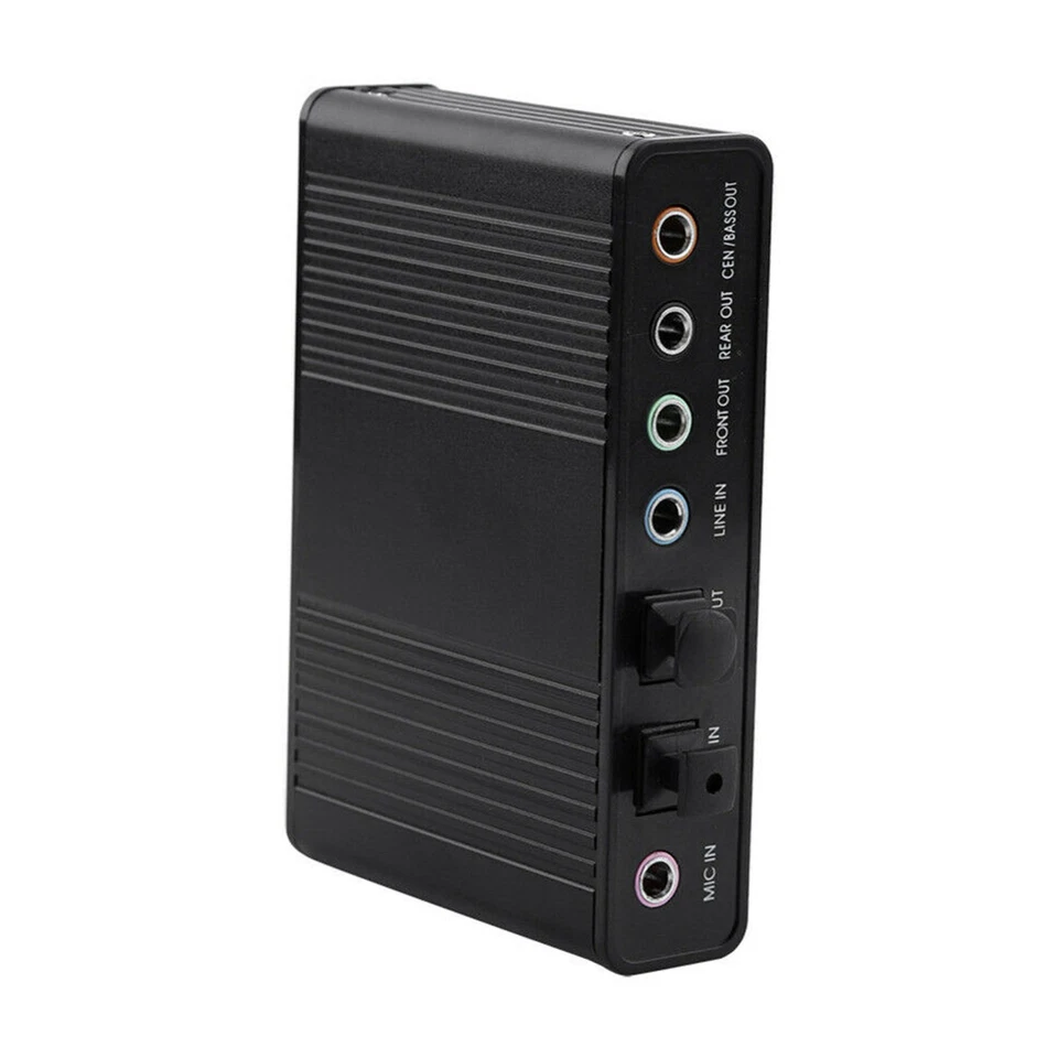 Channel External USB 5.1 Optical Audio Fiber Sound Card S/PDIF for Laptop PC NEW - Image 3 of 4