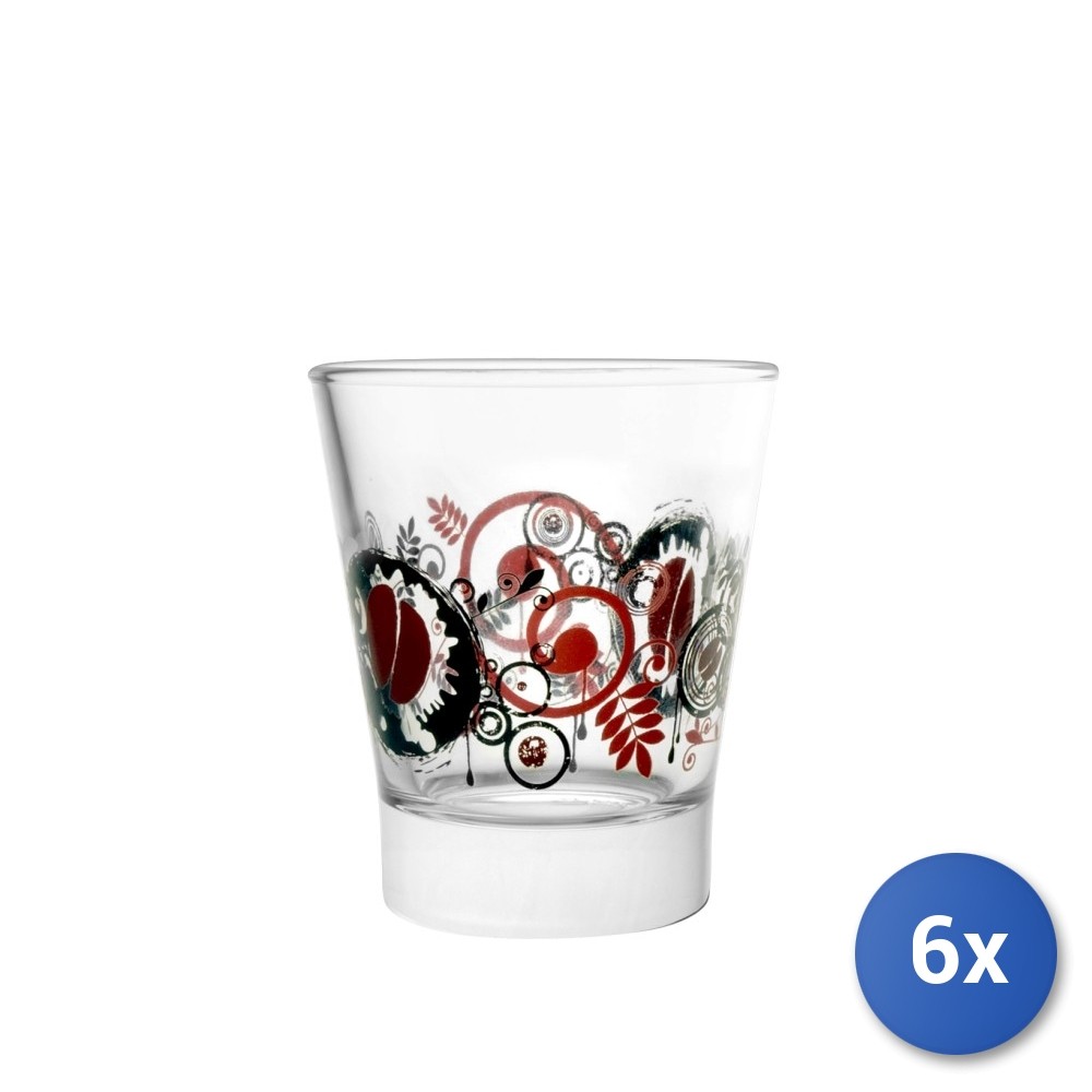 6X Transparent Glass Coffee Cups Arabica 8.5Cl