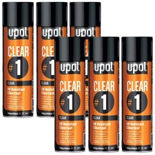 U-pol Clear 1 High Gloss Clearcoat Spray Can Auto Paint 6 - Pack