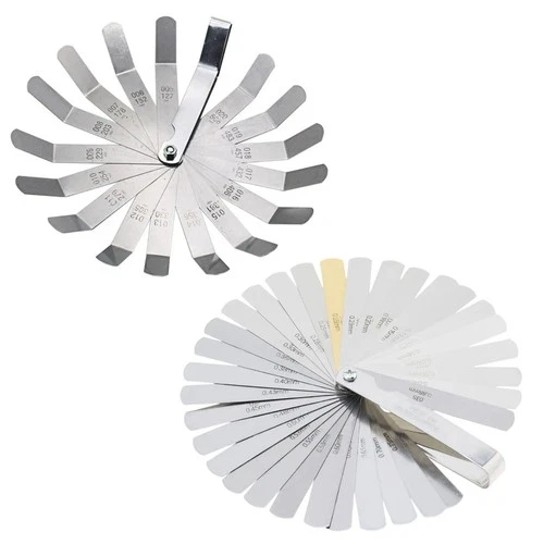 48 Blade Feeler Gauge Set Straight & Offset SAE Metric Automotive Measure