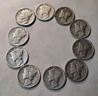 Mercury Dimes 1927-1945 PDS🔥Lot Of 10 90% Silver 🔥$1 Face #15