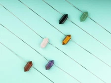 Hexagon Crystal Necklace 18-20" Silver Adjustable Chain, Healing Crystal Jewelry