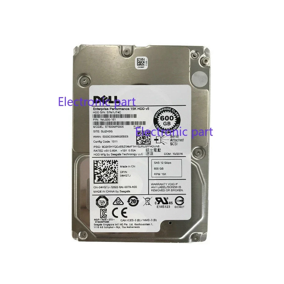NEW Dell 4HGTJ 04HGTJ ST600MP0005 ENTERPRISE 600GB 15K SAS 2.5"12G Hard Drive - Image 2 of 3