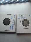 1913 Barber Dime + 1915 Barber Dime – 2 Coin Silver Lot – Early 1900s US Type
